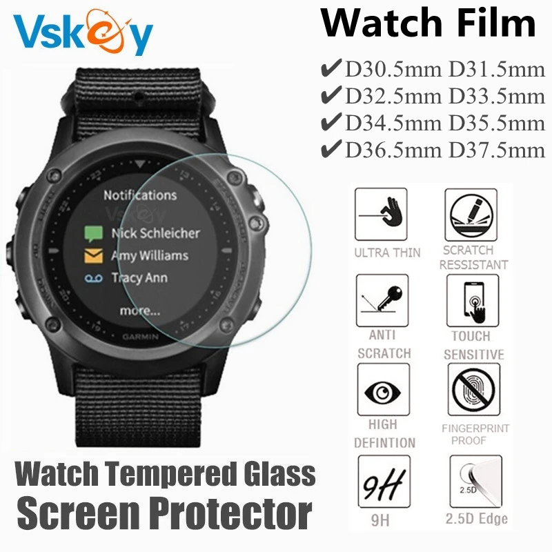 5PCS Round Smart Watch Screen Protector Diameter 31.5mm 32.5mm 33.5mm 34.5mm 35.5mm 36.5mm 37.5mm Tempered Glass Film