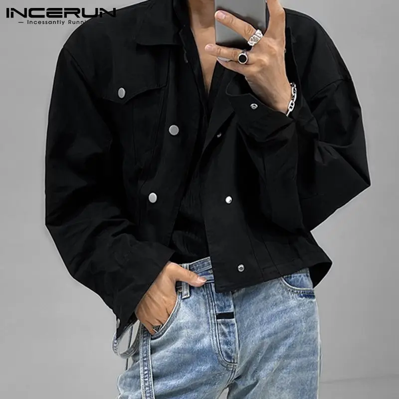 Fashion Casual Men\'s Fashionable All-match Jackets INCERUN Tops 2023 Male Streetwear All-match Trend Long-sleeved Jackets S-5XL