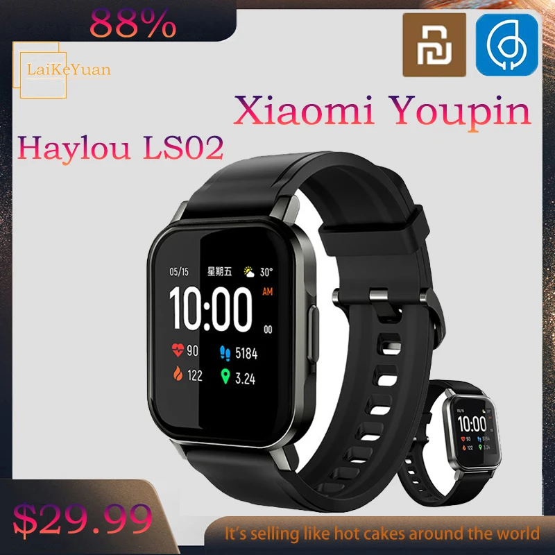 

Xiaomi Youpin Haylou Ls02 Smart Watch12 Sport Modes Ip68 Waterproof Smart Band 20 Days Endurance