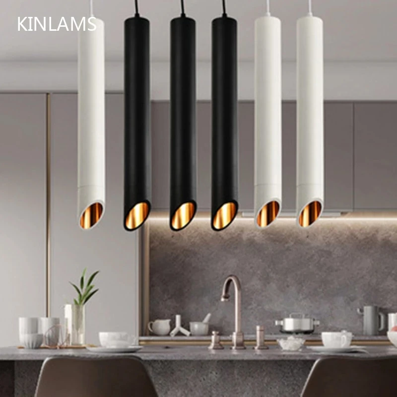 Nordic Modern Loft Ceiling Lamp Chandelier Lamps No Dimmable LED Pendant Kitchen Bar Living Room Black And White Gold Chandelier