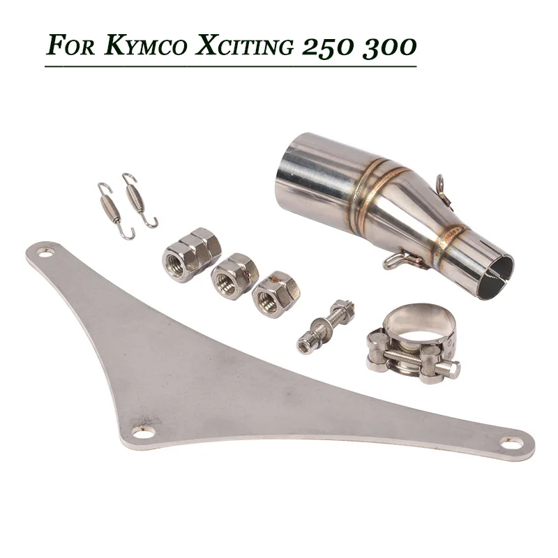 

Silp on For kymco Xciting 250 300 Motorcycle Stainless Steel Replace Middle Link Pipe Connect 51mm Exhaust Silencer Tubes System