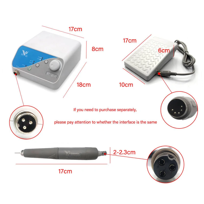 Profissional broca do prego 50w micromotor sem escova máquina de polimento de unhas YC-A500 xm polidores de laboratório com 50000 rmp handpiece