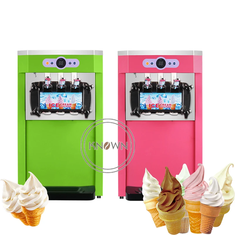 3 Flavor Soft Ice Cream Machine Milk Fruit Strewbery Vending Ice Cream Machine Soft Serve Commercial Ice Cream Maker