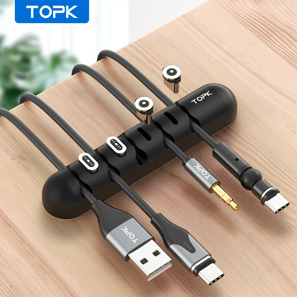 

TOPK L35 Cable Organizer Protector Cable Management Holder Winder Desk Silicone Cable Clips for Earphones Mouse Wire Headphone