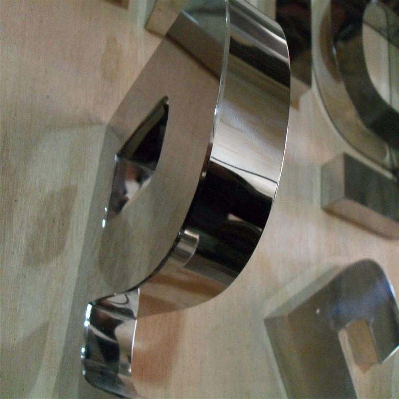 Señal de letras de acero inoxidable 3D de mano de obra fina para exteriores, señales de letras de nombre de tienda de acero inoxidable pulido con