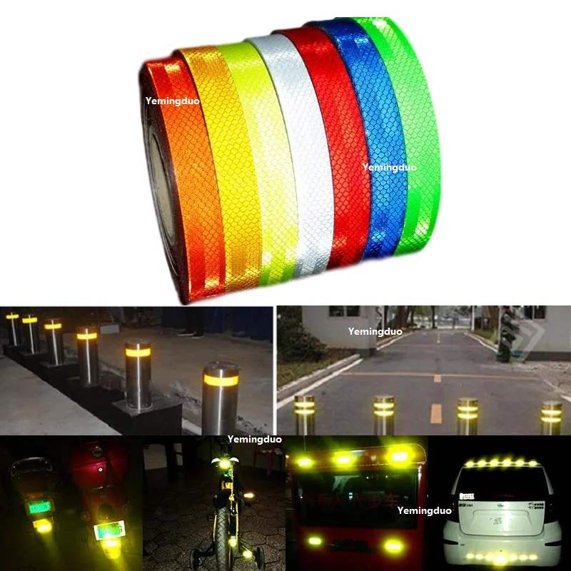 Super Strong Reflective Decoratiive Sticker Orange Yellow Self-adhesive Tape Traffic Warning Anticollision Sign