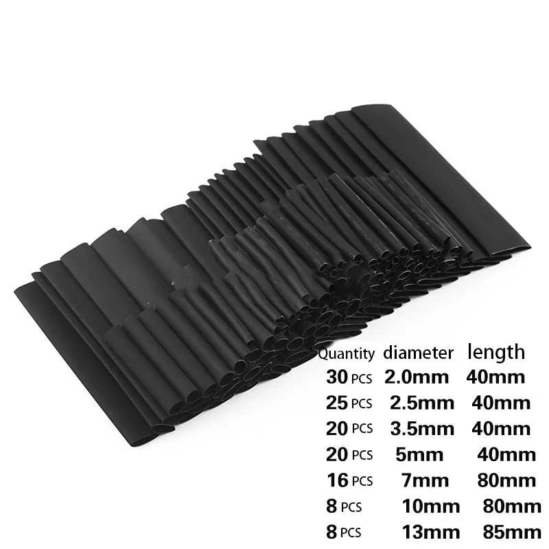 127 uds/328 Uds kits de tubos de cable eléctrico del coche Tubo termorretráctil manga de envoltura surtido de 8 tamaños de Color mixto