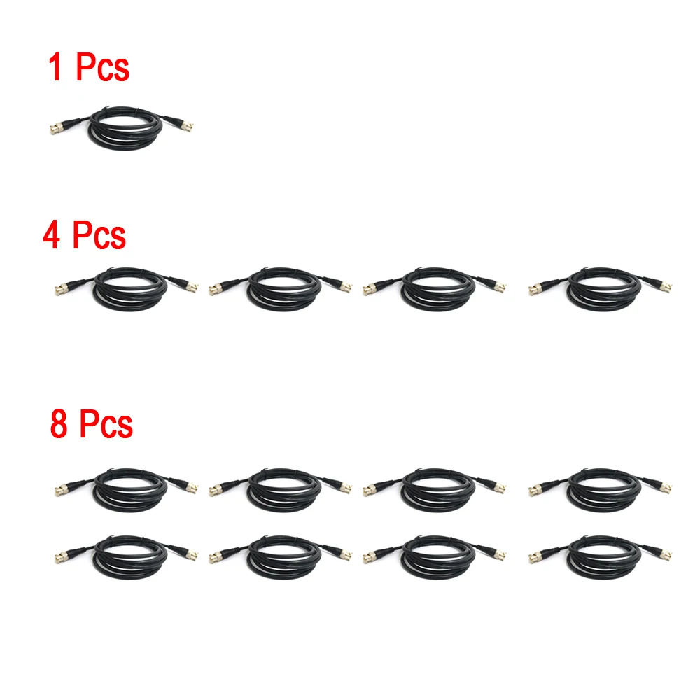 BNC 2 Meters Male to BNC Male Connector 2M 75-3 Coaxial Camera Video Cable for CCTV Video Camera Surveillance JIENUO