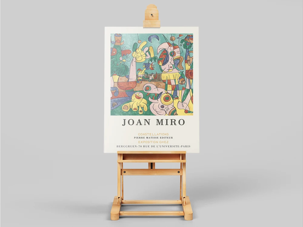 Joan Miro Art Exhibition poster, Galerie Berggruen Paris print, Joan Miro Poster, Joan Miro Print, Exhibition art affiche