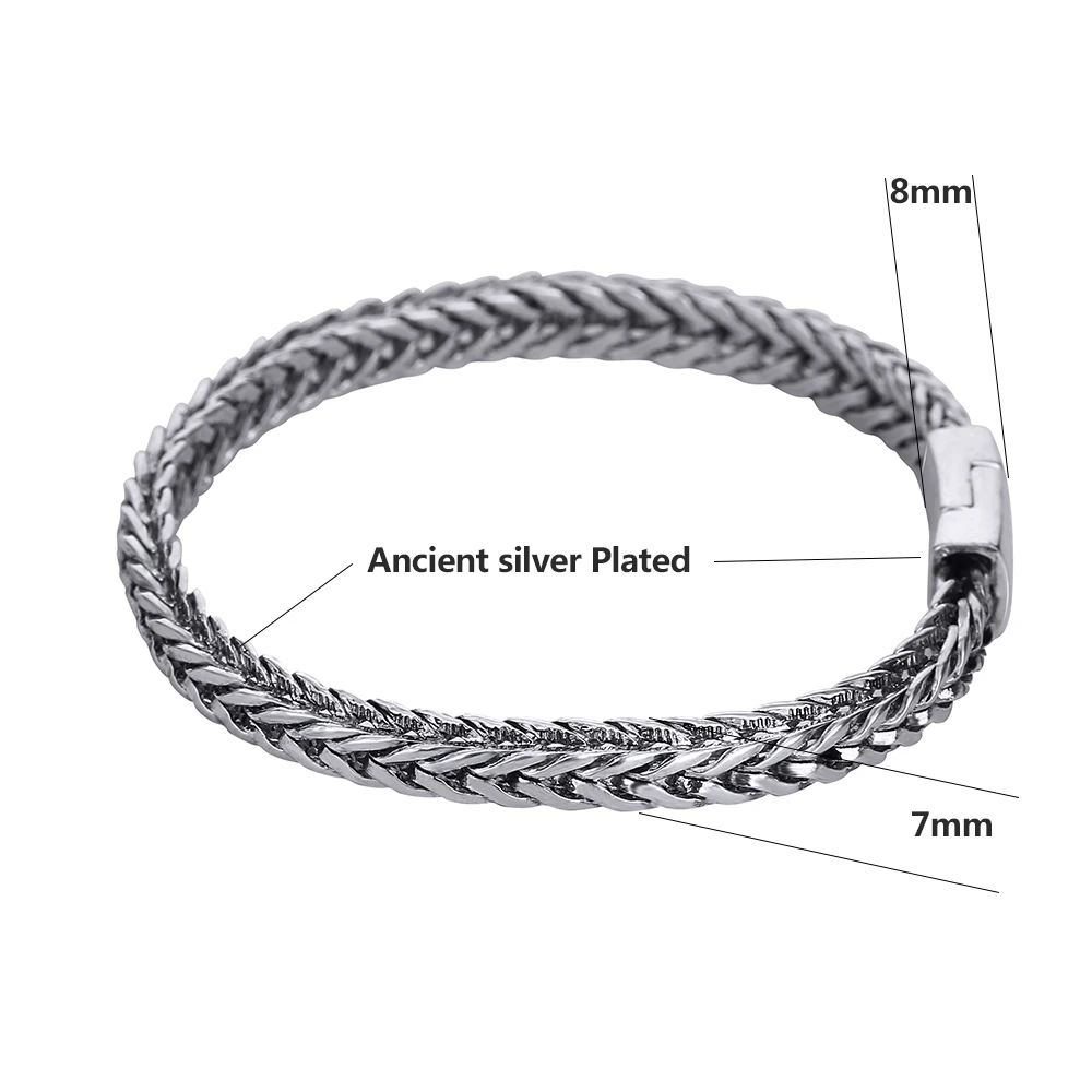 Ancient Silver color Man Buddha Bracelet Cuff Bangle Tire Pattern Bracelet Retro Jewelry Popular Jewelry Accessories for Women