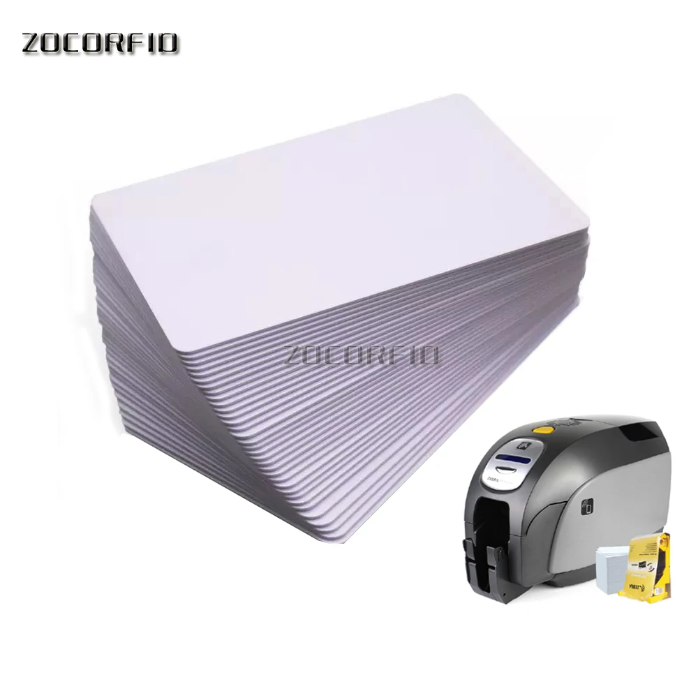 100pcs/lot Premium Blank PVC Cards for ID Badge Printers Graphic Quality White Plastic CR80 for Fargo Magicard Printers