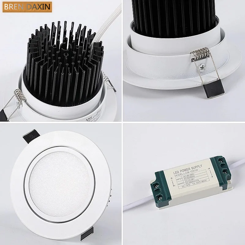 Dimable COB down light LED ceiling lamp AC220V LED  embedded Shoot light3W5W7W12W15W20W Indoor lighting