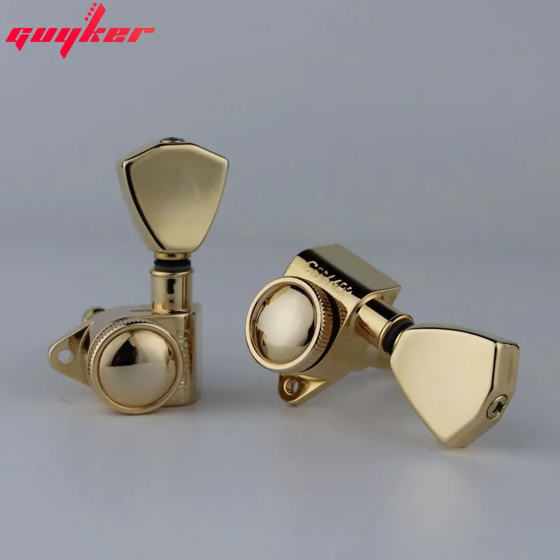 GUYKER 3R3L Tuners Guitar Models Rear lock string Electric Guitar Machine Heads Trapezium Button Gold