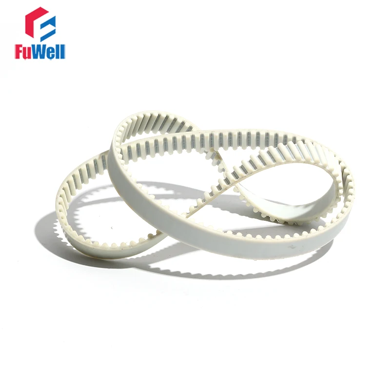 HTD5M White Polyurethane Timing Pulley Belt 15/20/25/30mm Width PU Transmission Belt 3155/3170/3190/3200mm Closed Loop Gear Belt