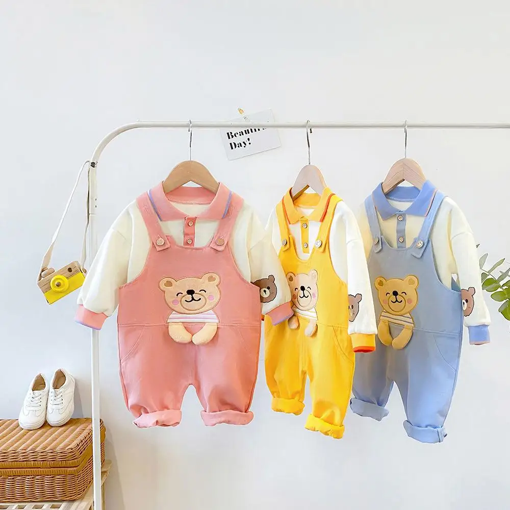 Baby Elephant suit for boys and girls with striped top and suspends