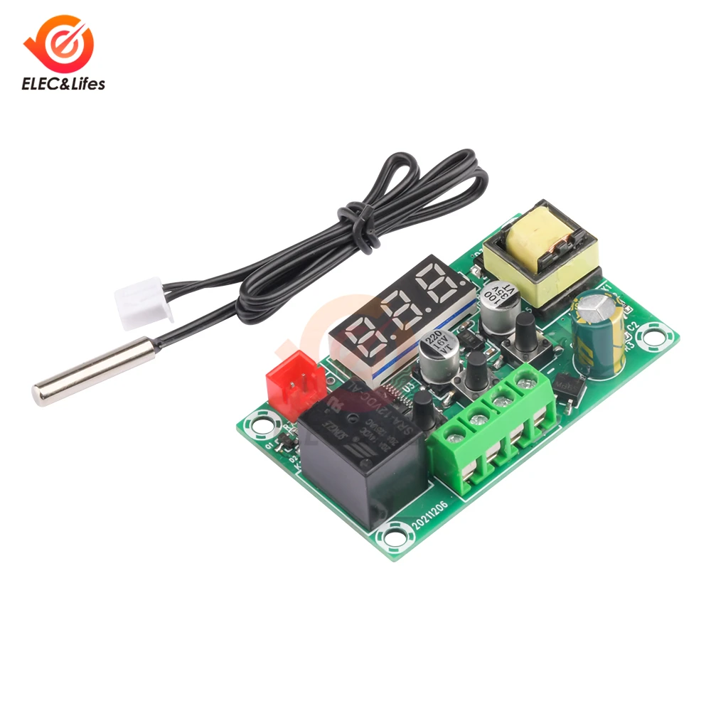 W1209 Blue/Red/Green light AC 110-220V Heat Cool Temp Thermostat Temperature Control Switch Temperature Controller Thermometer