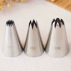 #348 #349 #350 Piping Nozzle Cream Pastry Decorating Open Star Tip Fondant Cake Decorating Sugarcraft Tool Baking & Pastry Tools