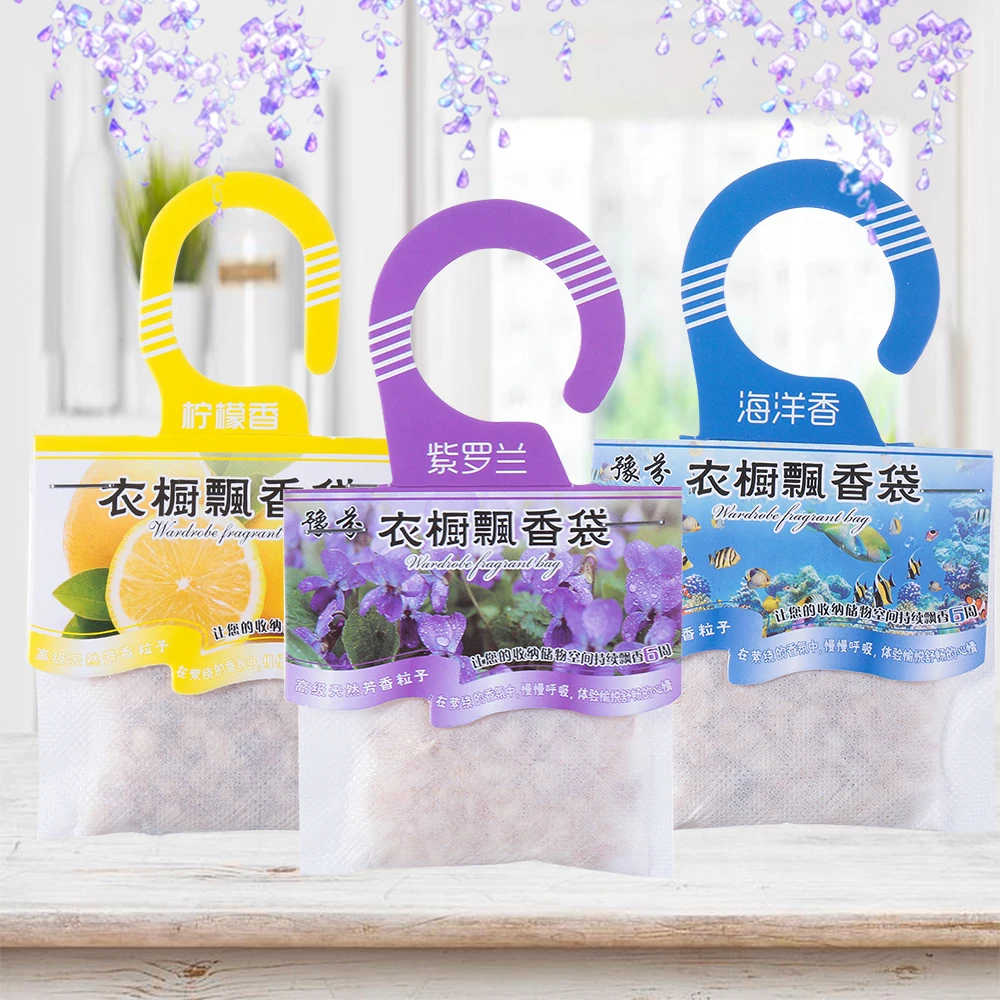 5 Packs Natural Fragrances Wardrobe Sachets Aromatherapy Bags Hanging Spices Bag Deodorizing Paper Home Cabinet Air Fresheners