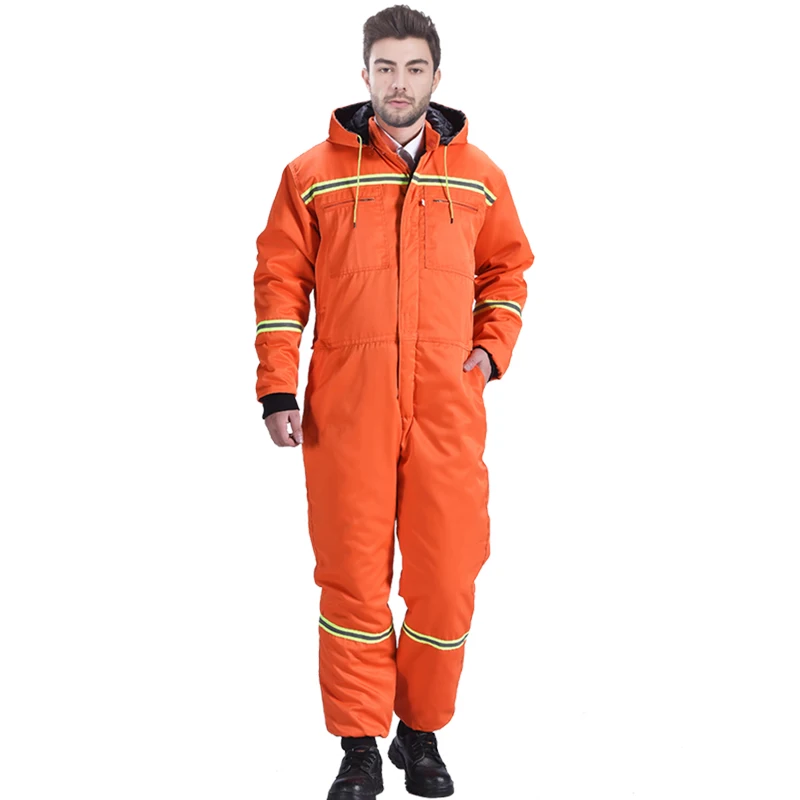 Winter Work Clothing Cotton Padded Jumpsuit Fishing Suit Antifouling Durable Overalls Workshop Suit Thick Cold Storage Coveralls