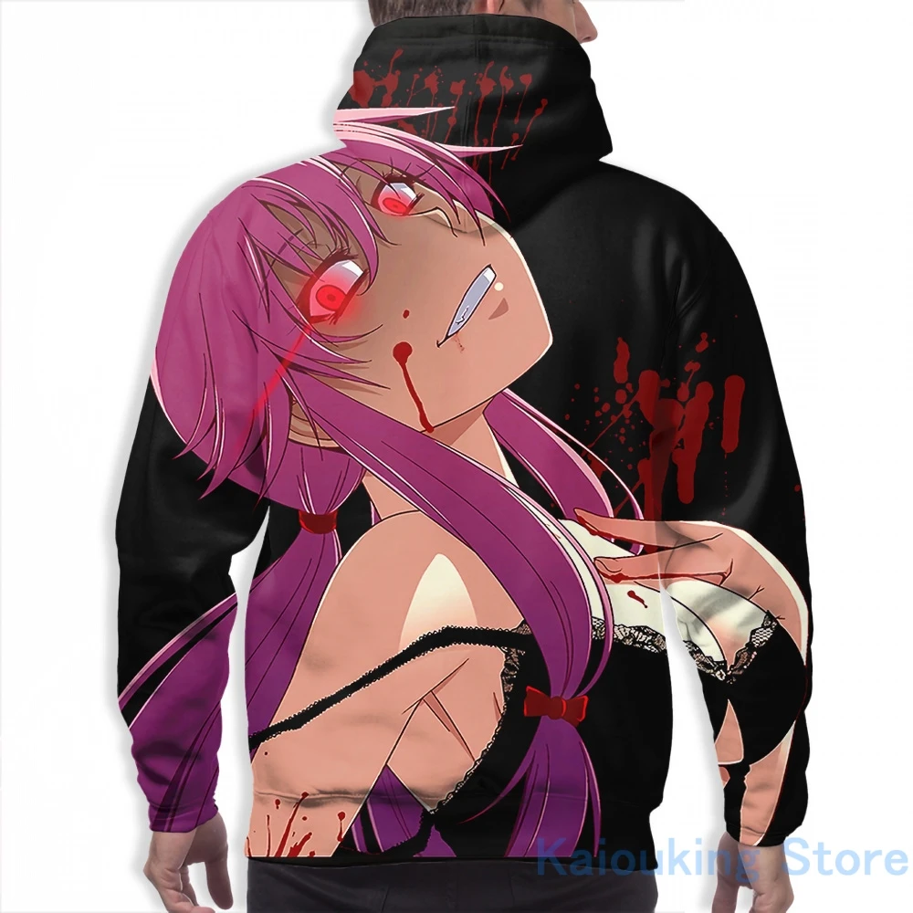 Mens Hoodies Sweatshirt for women funny Mirai Nikki print Casual hoodie Streatwear