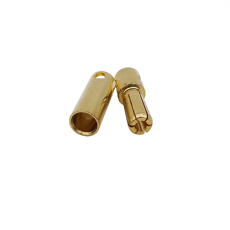 2 pares de enchufes de conector Banana de bala chapados en oro para batería de modelo RC ESC, 5mm, 6mm, 8mm