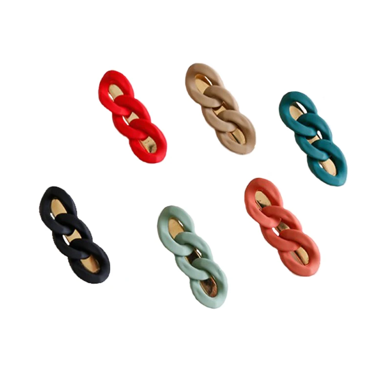 Colorful Chain Design Hair Clips  for Women Girls Solid Hairpin Hair Accessories