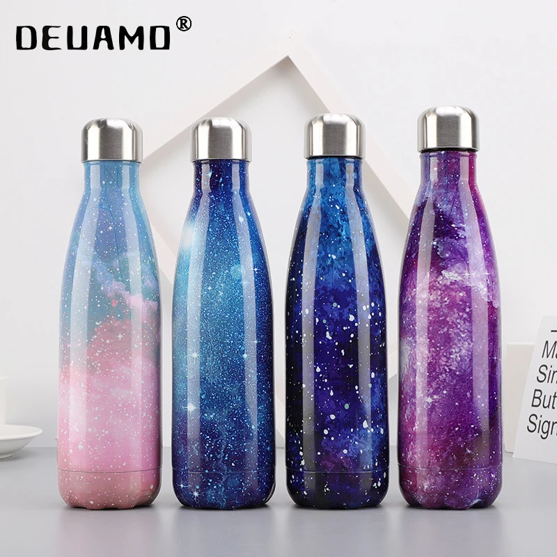 Water Bottle Stainless Steel Vacuum Insulated Bottle Thermal Sport Cold Hot Cup Creative Mug Starry sky Cup 500ML Customized