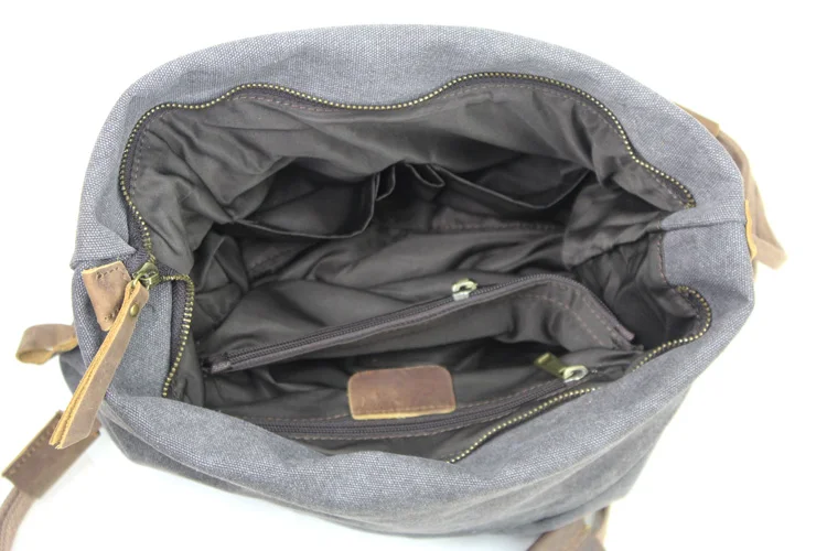 Bolso de hombro militar de lona y cuero para hombre, bandolera de estilo Retro coreano, Estilo Vintage, envío directo