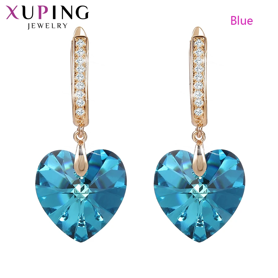 Xuping Jewelry Romantic Heart Shaped Crystal Earring for Girls Mother's Day Exquisite Gift A00605979