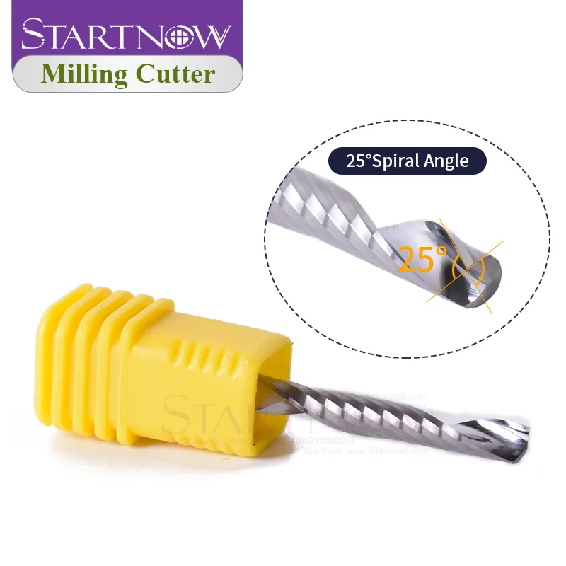 Startnow 10Pcs/Lot One Flute Spiral Milling Cutter For MDF Cutting CNC Router Engraving Bits PVC Plastic Cutting Tools End Mill