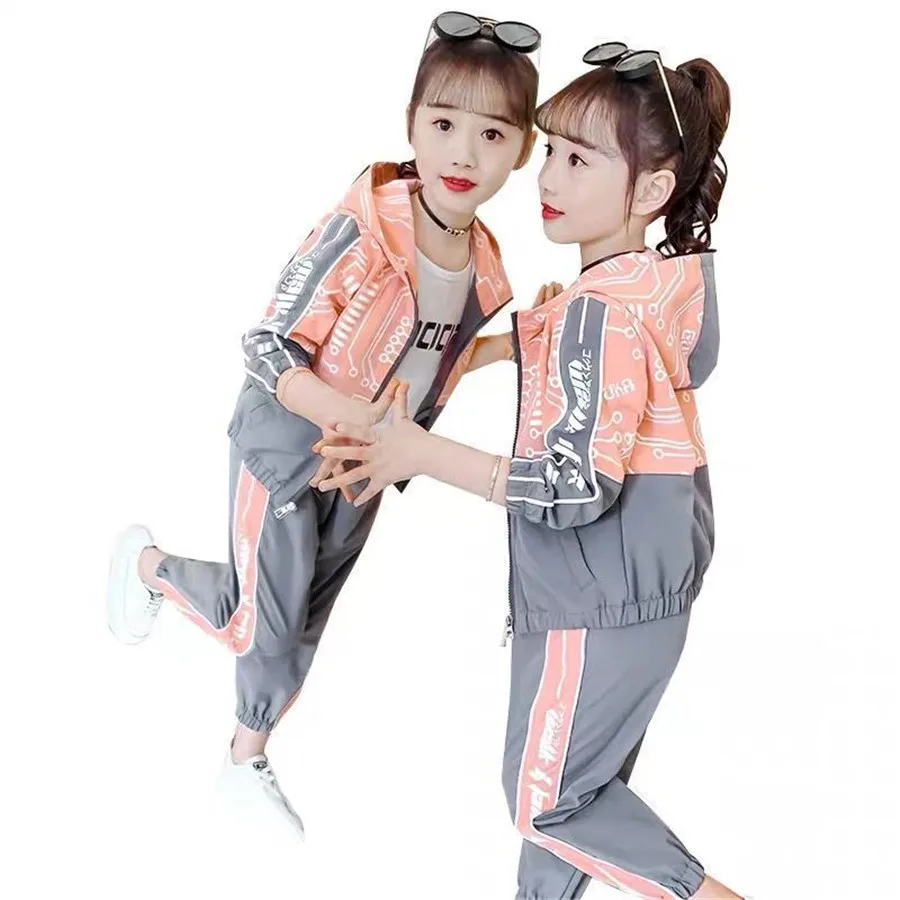 Girls Clothing Sets Teenage Autumn Tracksuit Kids Plus Size Sportswear Girls Suit Costume Sports Suits 6 8 10 12 years olds