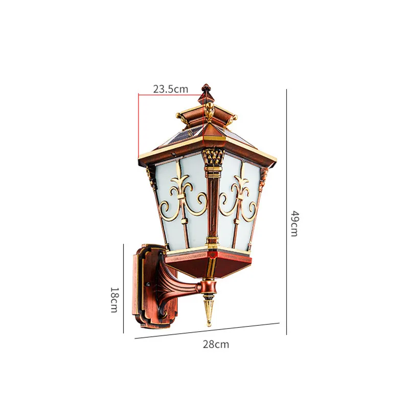 Imagem -06 - Europeu Painel Solar Led ao ar Livre Decoração do Jardim Luz de Parede à Prova Impermeável Água Solar Holofotes Rua Lâmpada Parede ao ar Livre Varanda