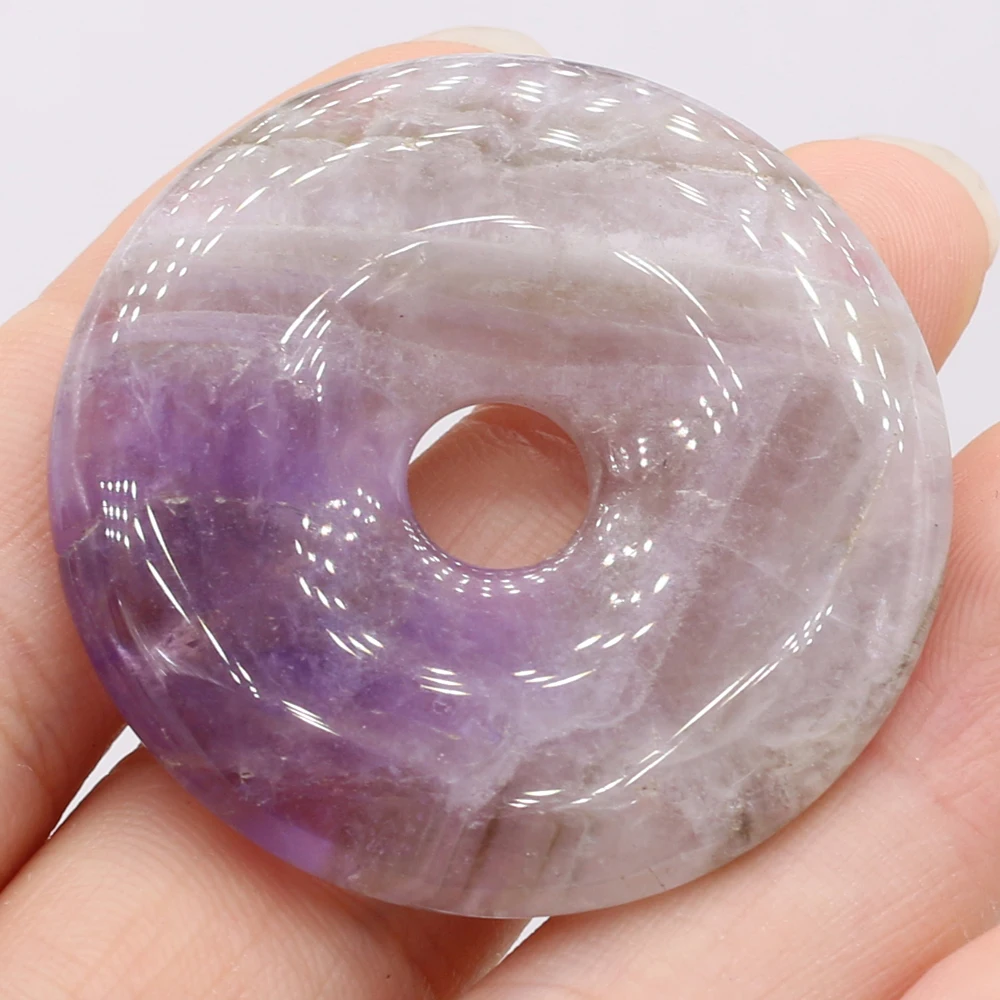 1PC Natural Stone Big Hole Beads Charms Rose Quartz Crystal Agates Pendant for Jewelry Making DIY Necklace Earring Accessories