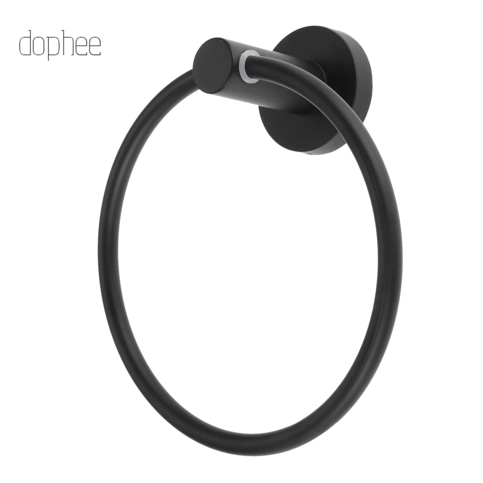 

dophee 1pc Black 160mm Tower Holder Bathroom Wall Mounted Round Clothes Rack Bathroom Supporter Hardware Accessories