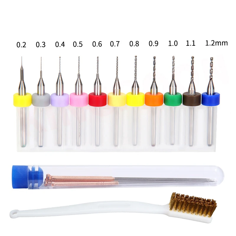 21pcs 3D Printer Nozzle Cleaning Kit 0.15-1.2mm 10Pcs Cleaning Needles 10pcs PCB Drill Bit Copper Wire Brush For MK8 E3D Nozzles
