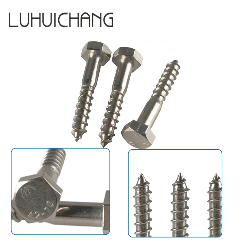 luchang M6 M8 M10 Hexagon head wood screws stainless steel Self-tapping screws external Hex screw Bolts