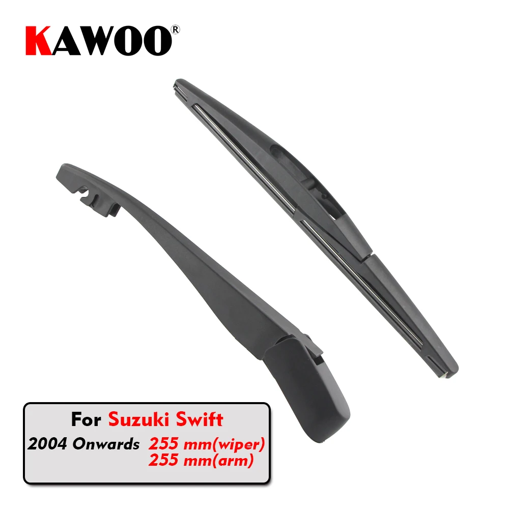 KAWOO Car Rear Wiper Blade Blades Back Window Wipers Arm For Suzuki Swift Hatchback (2004 Onwards) 255mm Auto Windscreen Blade