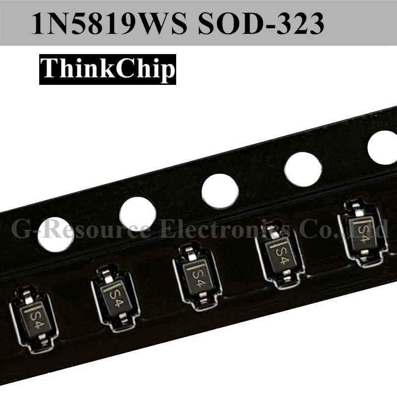 صمام ثنائي شوتكي طراز 1N5819WS SOD-100 323 SMD, 1N5819 (تعليم S4) SD103AWS ، 0805 قطعة