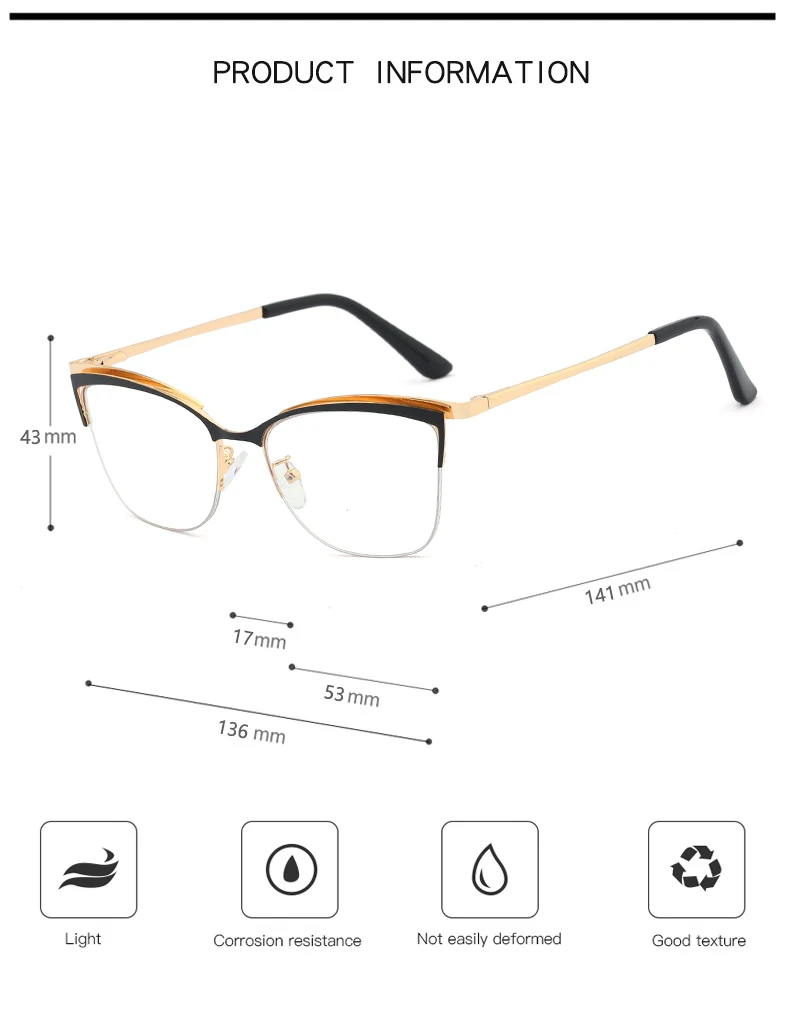 Blau Licht Blockieren Gläser Optische Verordnung Frauen Brillen Neue Frauen Brillen Mode UV400 Anti-Reflektierende Brille – Detail 3