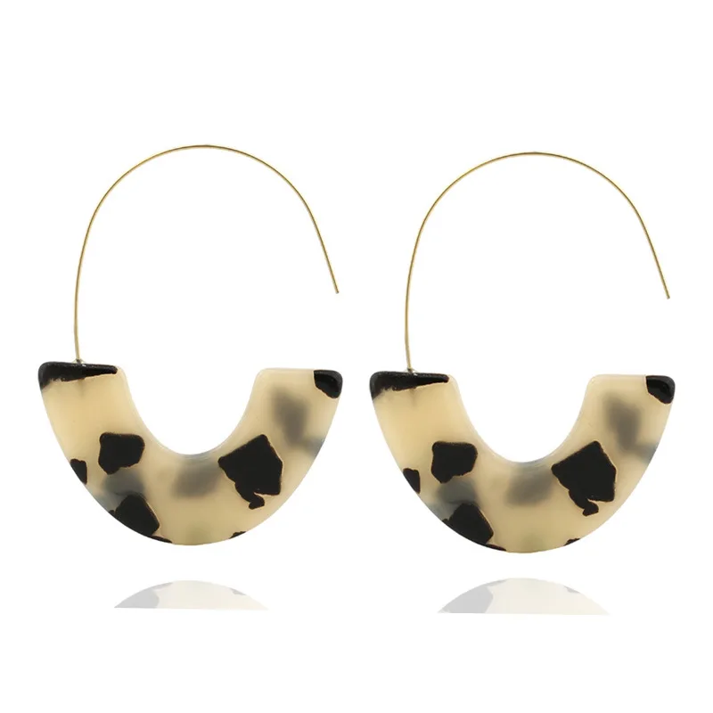 Women\'s Earrings Acrylic Boho 2020acetate Dangle Earrings Fashion Big Bohemia Accessories U-shaped Luxury Trendy Face
