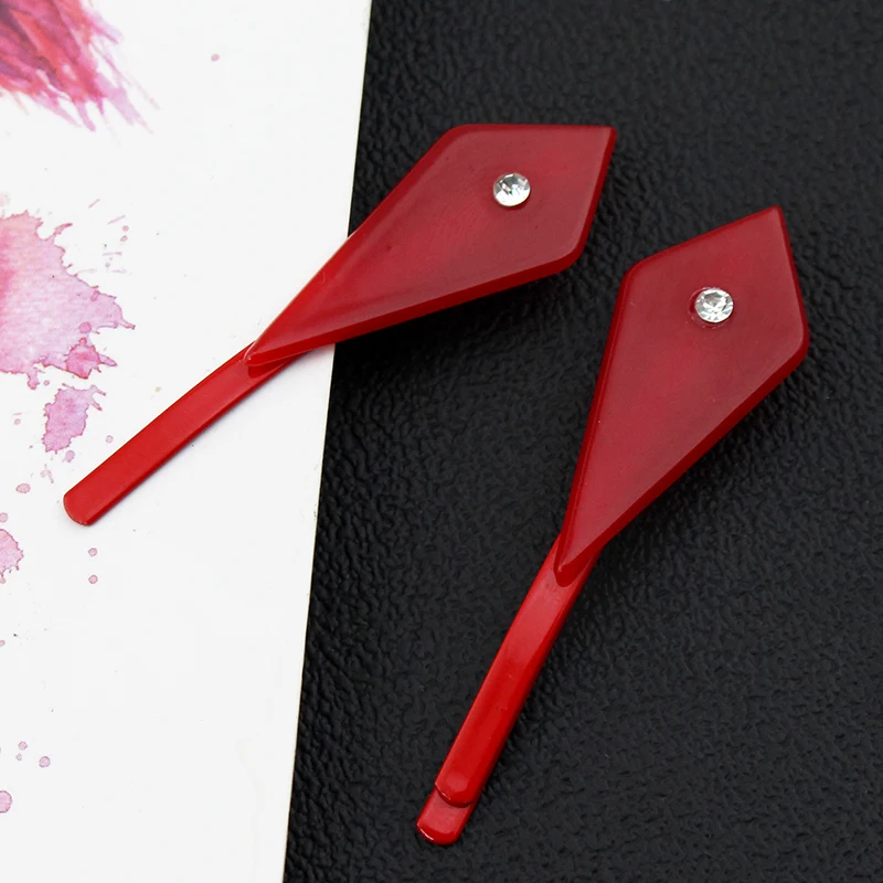 دبوس مشبك شعر كارتوني EDENS ZERO Rebecca للنساء، دبوس شعر كريستالي هندسي أحمر، أغطية رأس، ملحقات تصفيف الشعر #2