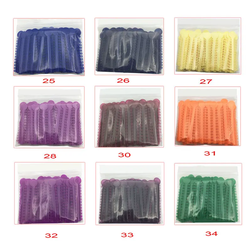 40 Teile/beutel Dental Elastische Ligatur Krawatten Kieferorthopädische Gummibänder für Klammern Hosenträger 40 Farben Optional – Detail 3