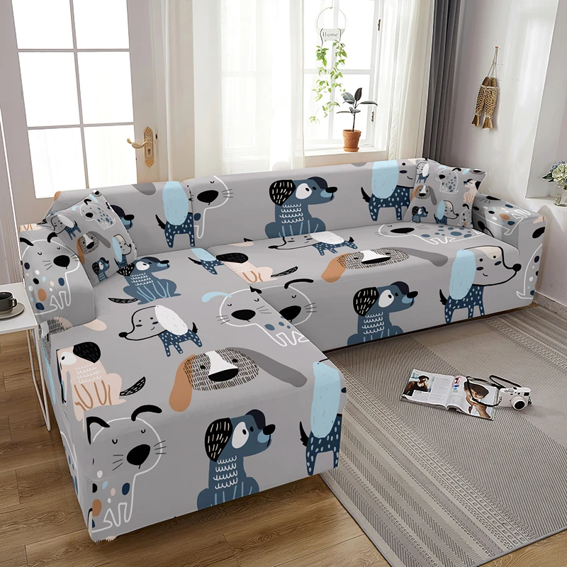 

Cartoon Style Elastic Couch Covers Dust-proof Loveseat Slipcover Combination Stretch 1/2/3/4 Seater Sofa Cover Drop Shipping