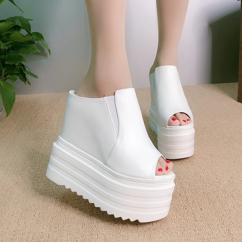 White Black Wedges Heel Sandals For Women High Heels New Antiskid Summer Shoes Women 2021 Platform Sandals