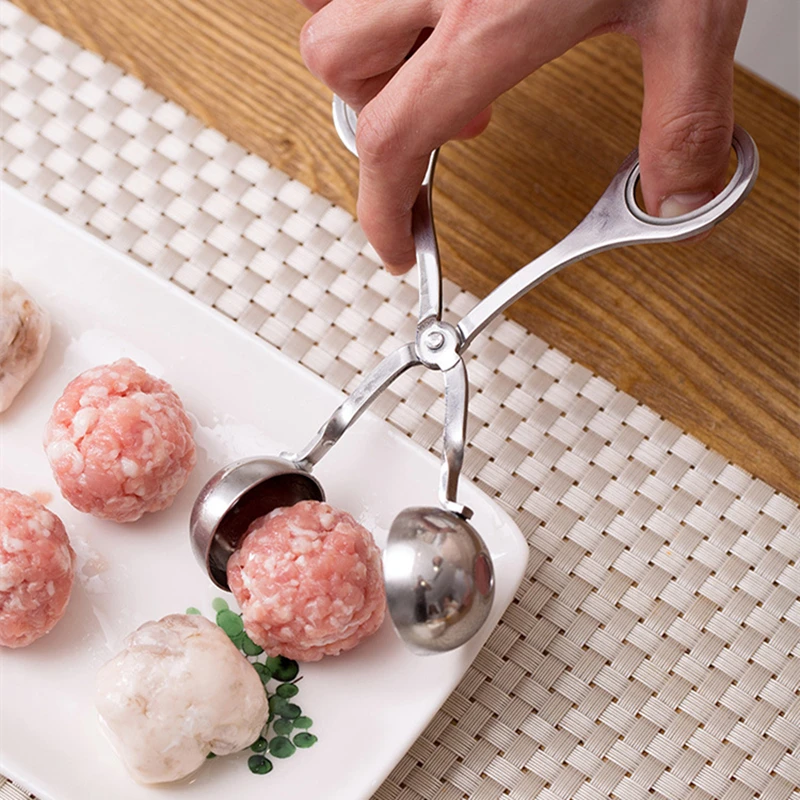 Durable Stainless Steel Meatball Stuffing Maker Manual Fish Non-Stick Mold Ice Cream Machine Home Kitchen Accessories