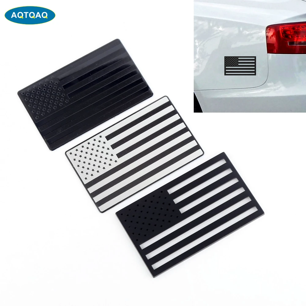 Etiqueta da bandeira americana 3D, emblema patriótico militar, decalques recortados, adesivos para carros, caminhão, SUV, 2pcs, par