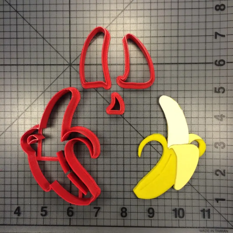 Fruit banana peel bunch silhouette shape kids play dough food contact fondant cookie cutters cake cupcake decorating