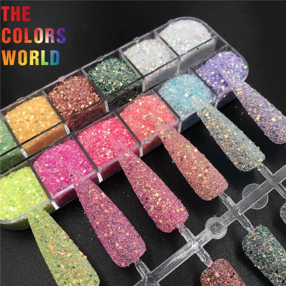 TCT-581 Colorful Shinning Chunky Nails Glitter Nail Charm Material Para Unha uñas Tumbler Crafts Manicure Festival Accessories