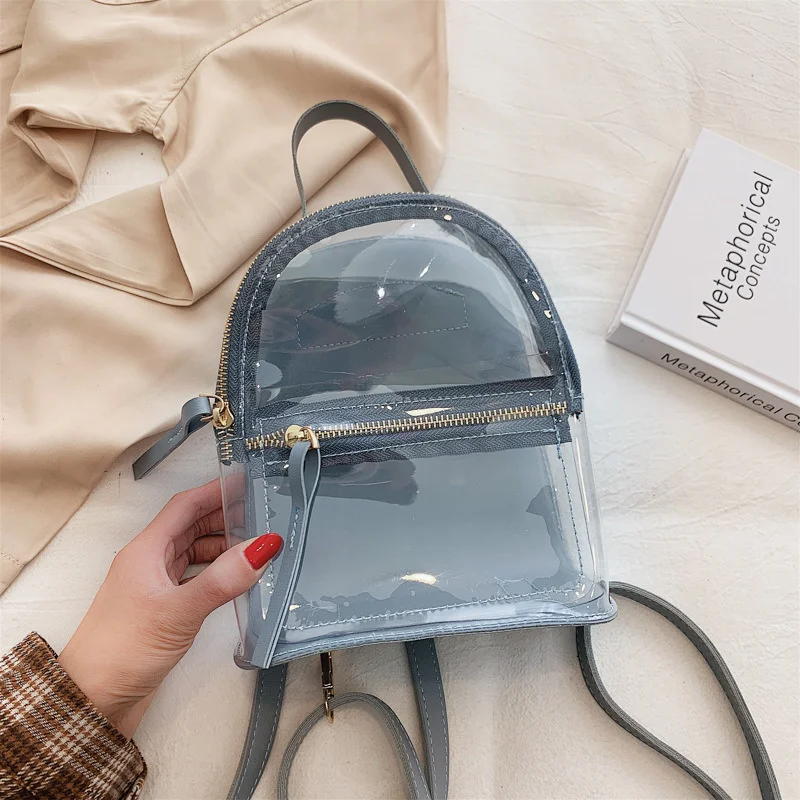 Sac à dos transparent décontracté pour femme, sac d'école pour adolescente, sac de voyage en PVC, haute qualité, mode féminine, nouveau, 2021