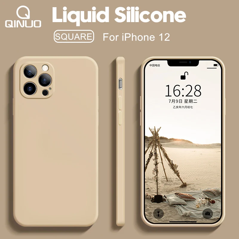 Luxury Original Liquid Silicone Phone Case For iPhone 15 14 13 12 11 Pro Max X XR XS Max 7 8 Plus Thin Soft Shockproof Cover